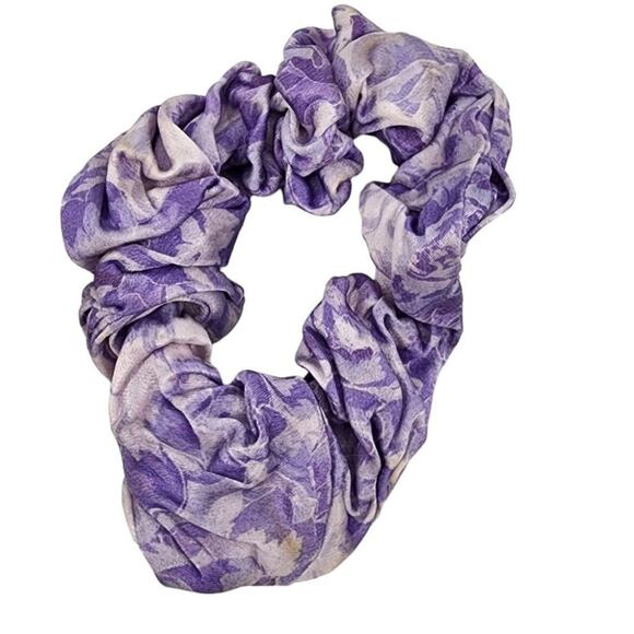 Ganni Purple and White Tie Dye 2 Inch Washable Fashion Scrunci